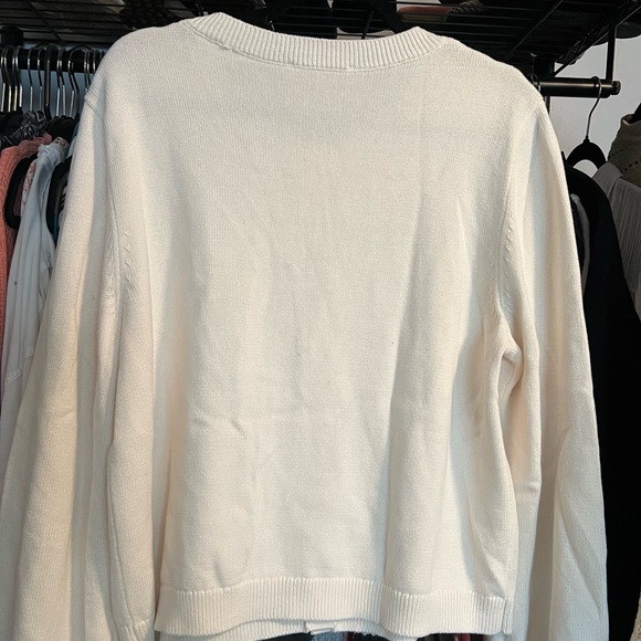 LOFT Cream Cardigan with Black Bow Details - Picture 4 of 5